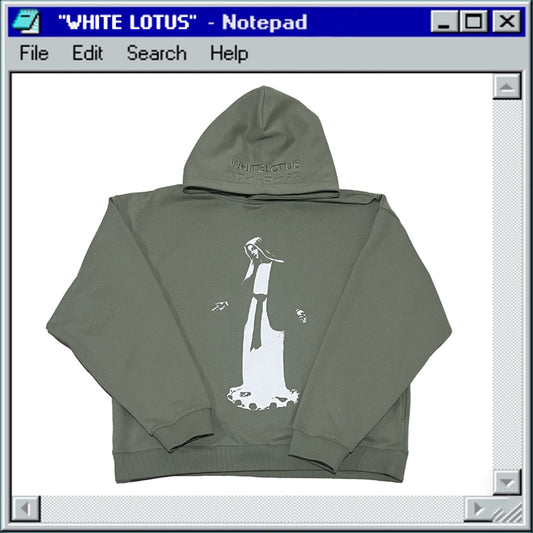 White Lotus Mary Hoodie - Olive Green