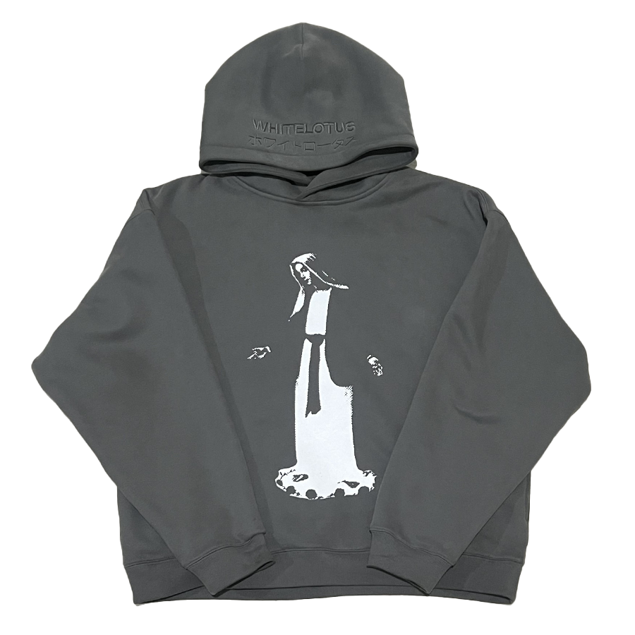 White Lotus Mary Hoodie - Wolf Grey