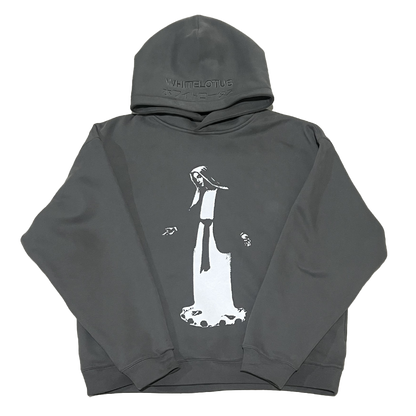 White Lotus Mary Hoodie - Wolf Grey