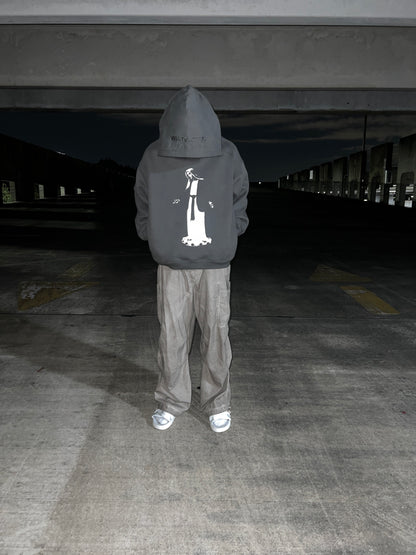 White Lotus Mary Hoodie - Wolf Grey