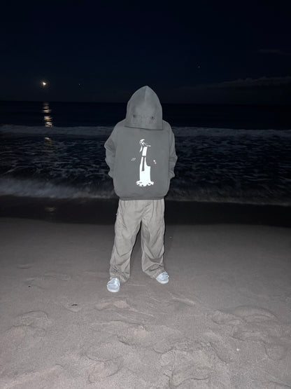 White Lotus Mary Hoodie - Wolf Grey