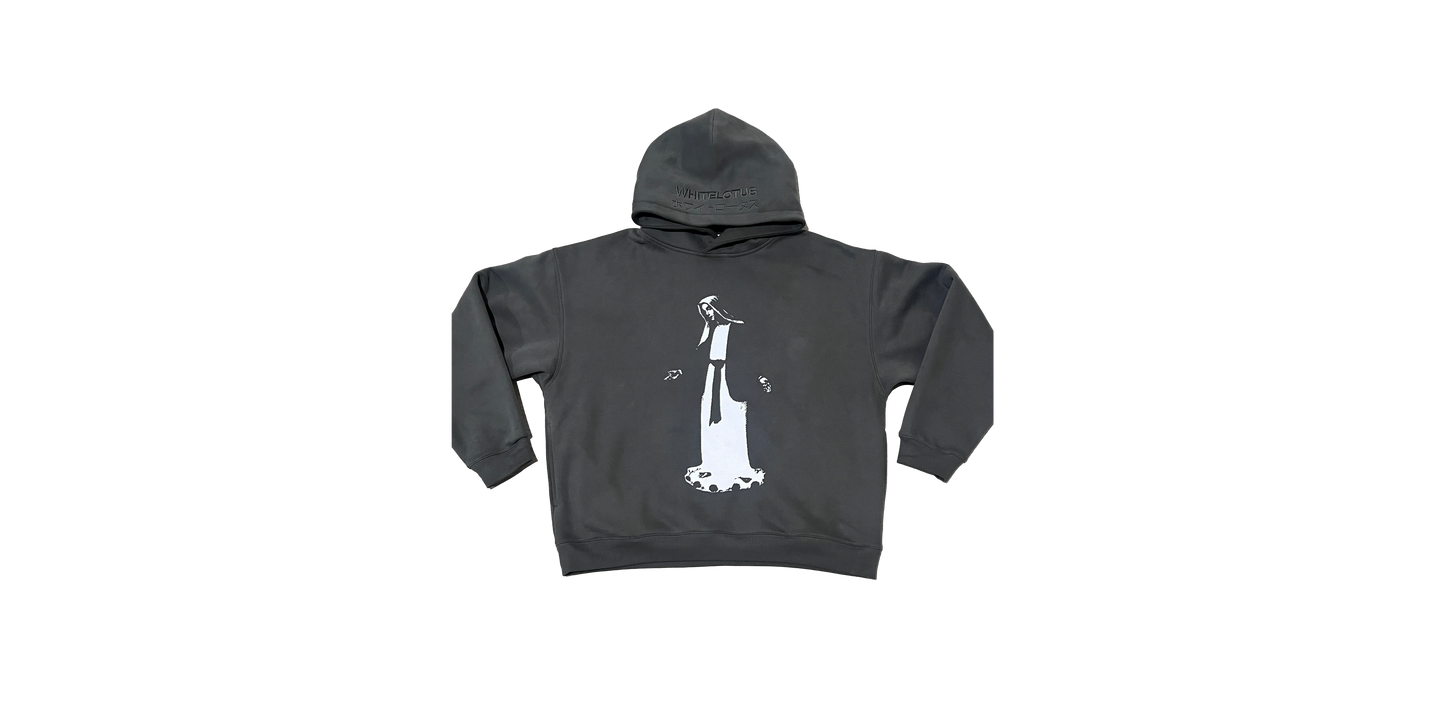 White Lotus Mary Hoodie - Wolf Grey